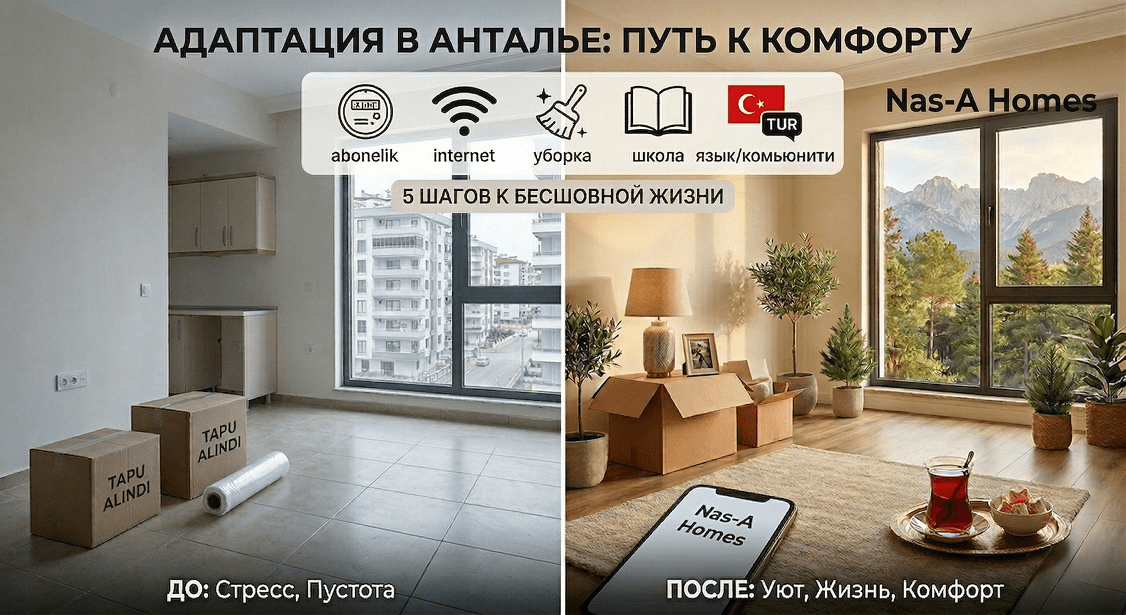 Снять стресс адаптации: 5 шагов к комфортной жизни в Анталье после получения ключей. 1