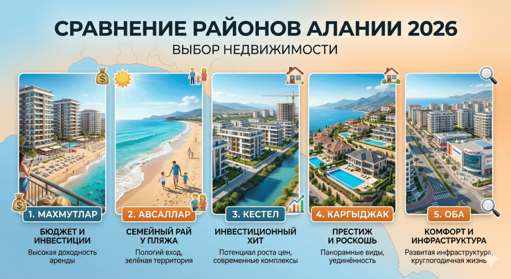 Сравнение районов Алании — где купить недвижимость 2026 3