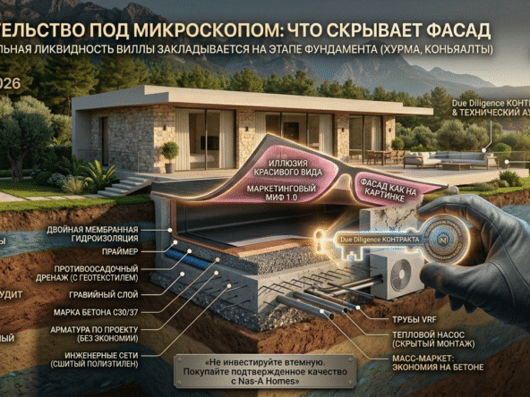 Строительство под микроскопом: Что скрывает фасад, или почему реальная ликвидность виллы в Коньяалты закладывается на этапе фундамента 2